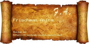 Frischman Anita névjegykártya